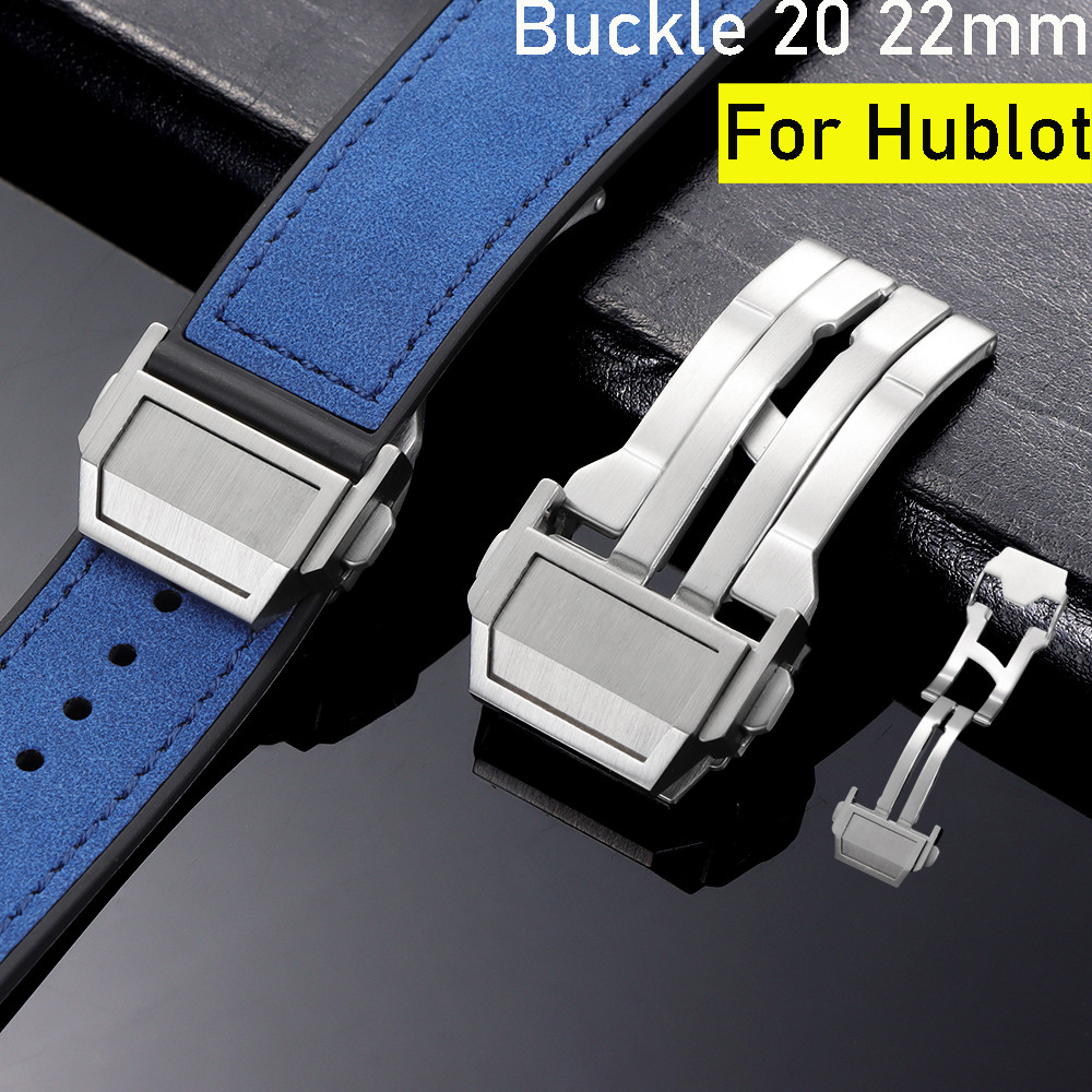 Đồng hồ thép không gỉ 20mm 22mm Khóa gấp cho Hublot Big Bang Dây đeo đồng hồ triển khai Khóa phụ kiệ
