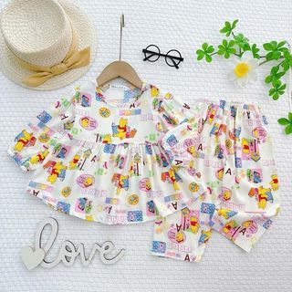 KA159- Đồ Bộ Tole Lanh Khánh An Baby Cho Bé Gái Dáng Babydoll Size 8-42kg Nhiều Mẫu 