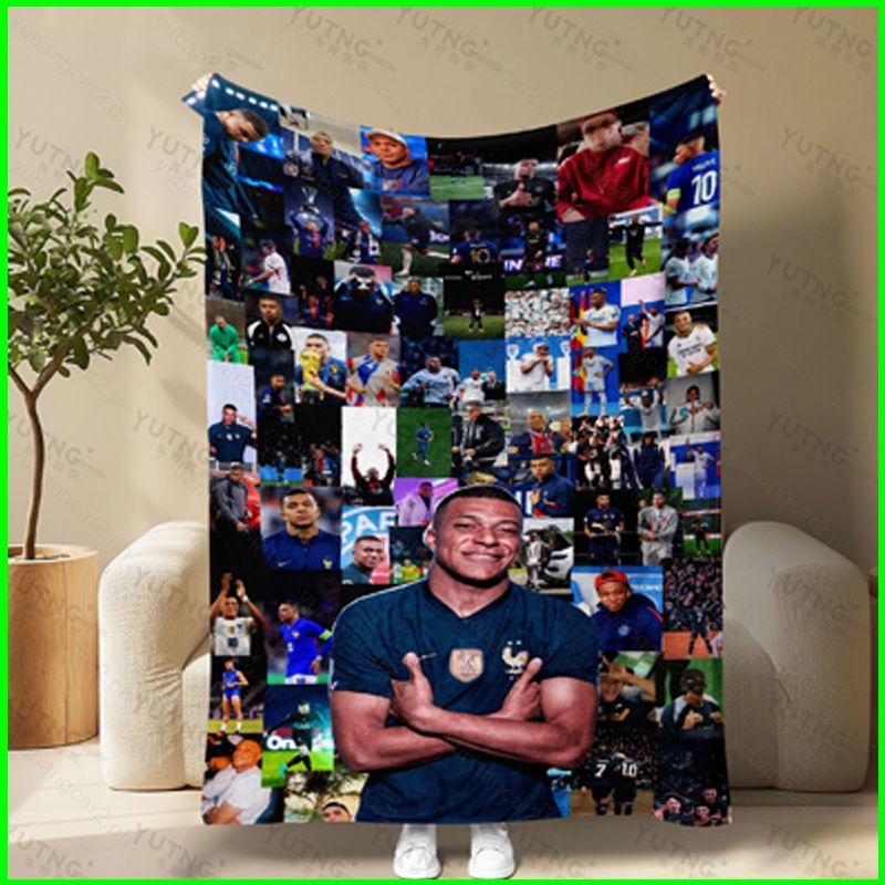 YB2 2026 Pháp Mbappe flannel chăn Real Madrid jerseyt người hâm mộ bóng đá chăn