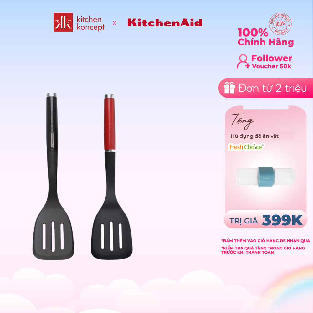 KitchenAid - Xẻng có rãnh màu đỏ/đen