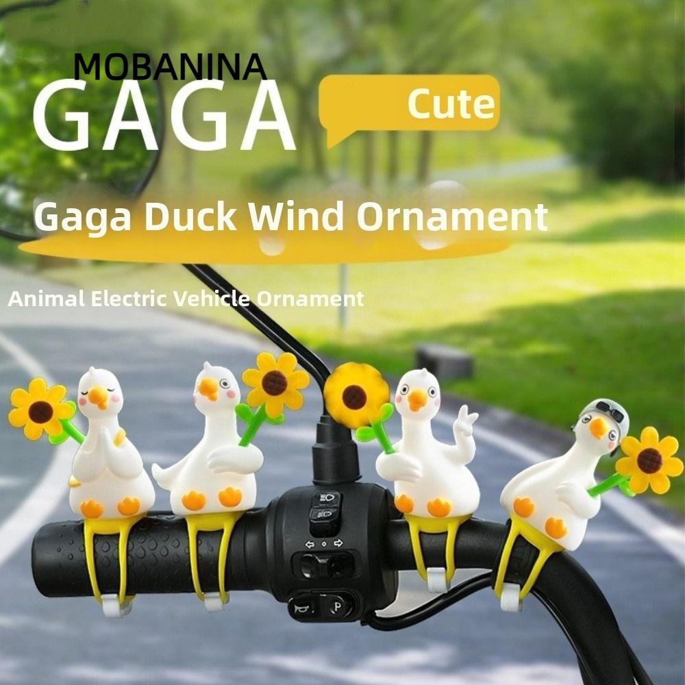 MOBANINA 1 / 4 Vịt Trang Trí Xe Đạp, Dây Đàn Hồi Vịt Hướng Dương Tay Lái Trang Trí, Xoay Pinwheel Dễ
