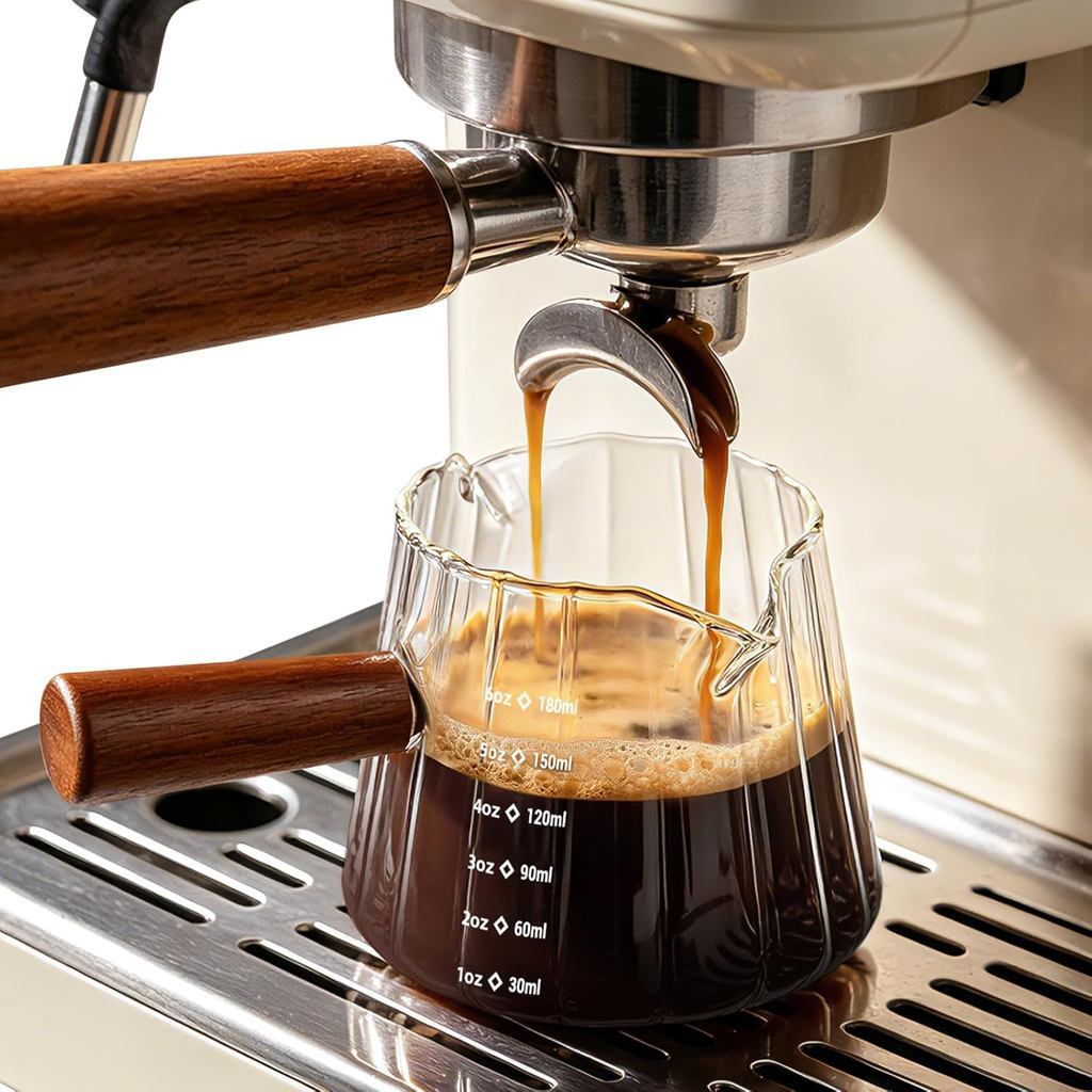 Cốc Espresso DWTS DANWEITESI: Phụ kiện thanh cà phê và phụ kiện Espresso - Cốc đo thủy tinh 6oz - Cố