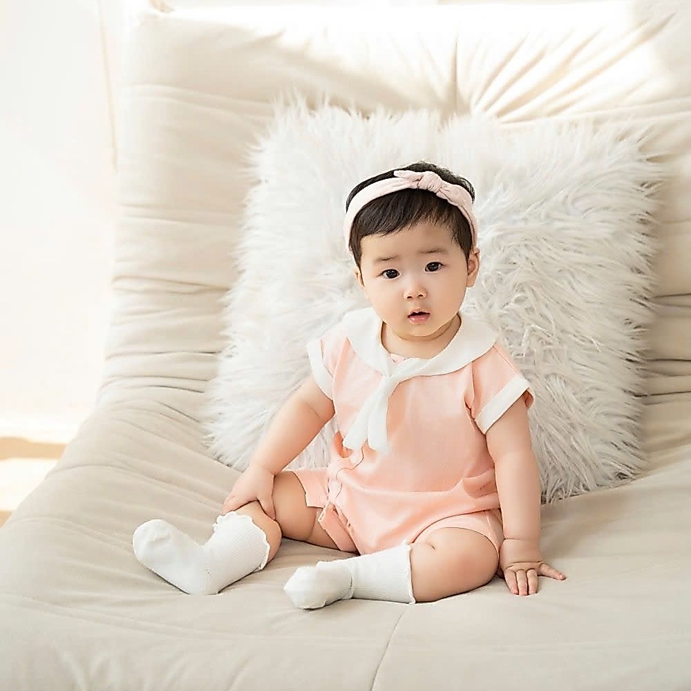 [Nubes] 3M-12M Body cổ thủy thủ, body đùi bé trai bé gái, bộ quần áo hè bé trai bé gái Nubes