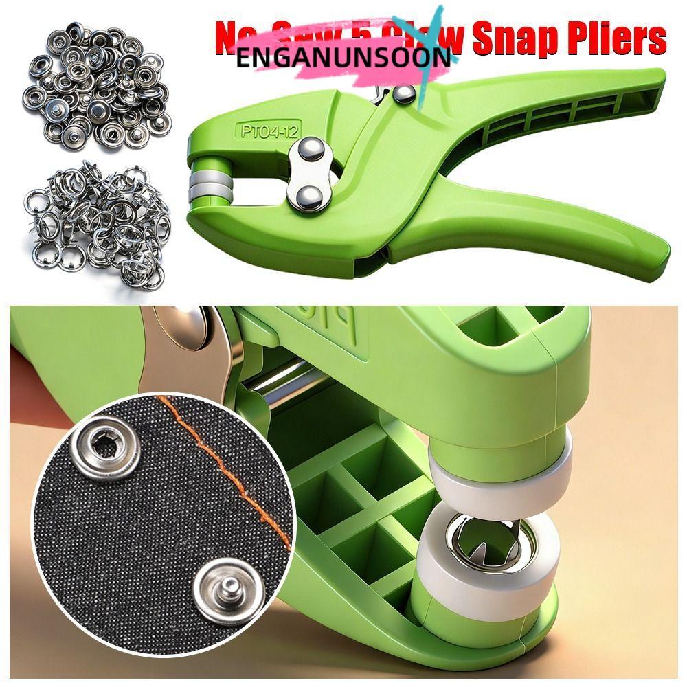 ENGANUNSOON 5 Vuốt Snap Kìm, Kim Loại Snap Vô Hình Chốt Kìm, Chống Trượt Tiết Kiệm Thời Gian Nylon D