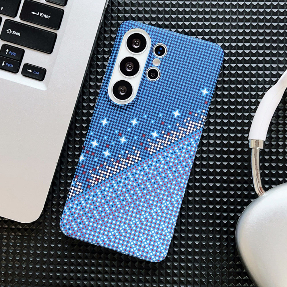 Ốp Điện Thoại Từ Tính Gradient Kevlar Cho Samsung S26 S25 S24 Ultra Checkered Cho Ốp Lưng Cho Galaxy