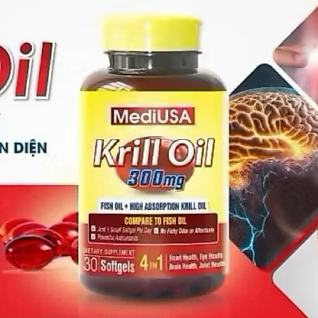Dầu nhuyễn thể Krill Oil MediUSA ( 60 viên) - bổ sung omega 3 hỗ trợ sức khỏe tim mạch