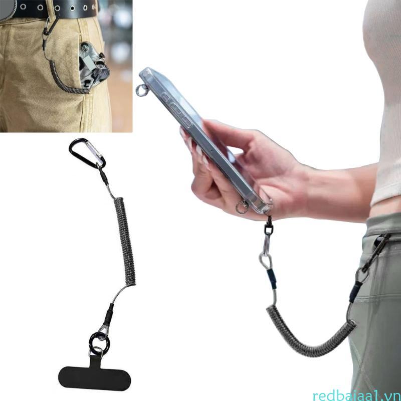 Retractable Phone Tether Extendable Carabiner Phone Holder Cellphone Lanyard
