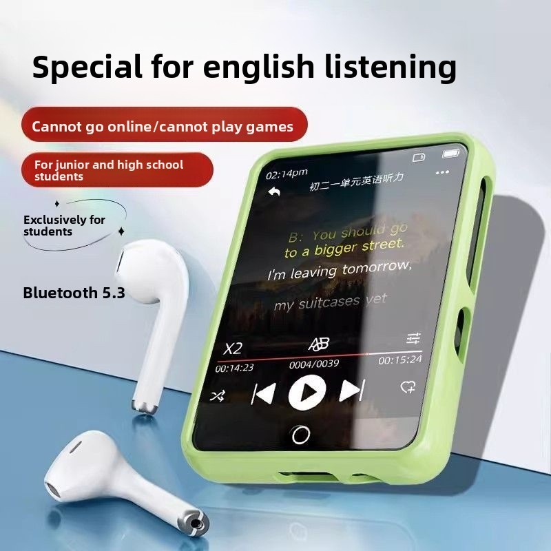Máy nghe nhạc Mp3 Mp4 màn hình cảm ứng cho học sinh, nghe tiếng Anh, hỗ trợ Bluetooth, 5VSH