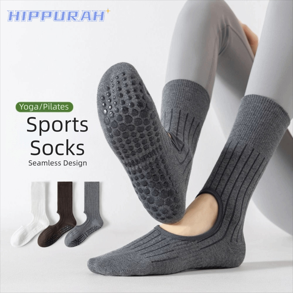 Tất Pilates HIPPURAH, Tất tập Yoga thoáng khí thấm mồ hôi, Kẹp chống trượt thông thường Harajuku Str