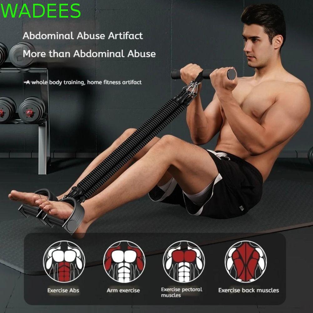 WADEES Pedal Pull-Up Sit-Up Trainer, 2 / 3 / 4-Strand 50 / 75 / 100 Pounds Pedal Căng Dây, Máy tập c