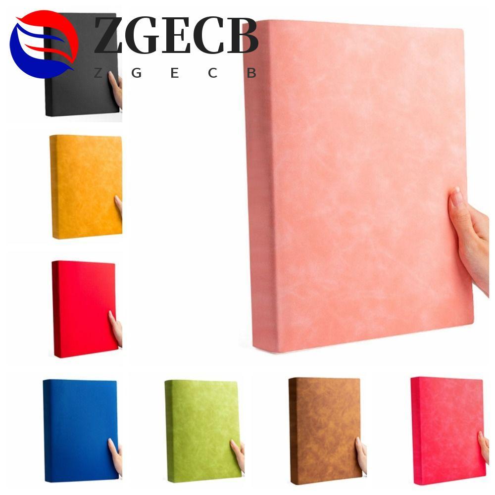 Sổ tay dày ZGECB A4, 200 trang Dòng ngang Sổ tay lớn, Sổ tay vẽ tranh Dòng lớn / Bìa PU trống A4 Sổ 