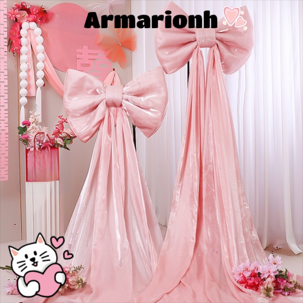 ARMARIO Giant Bow Wall Backdrop, Wine Red B Pink Iridescent Bow Wall Decor, Arrival Champagne Color 