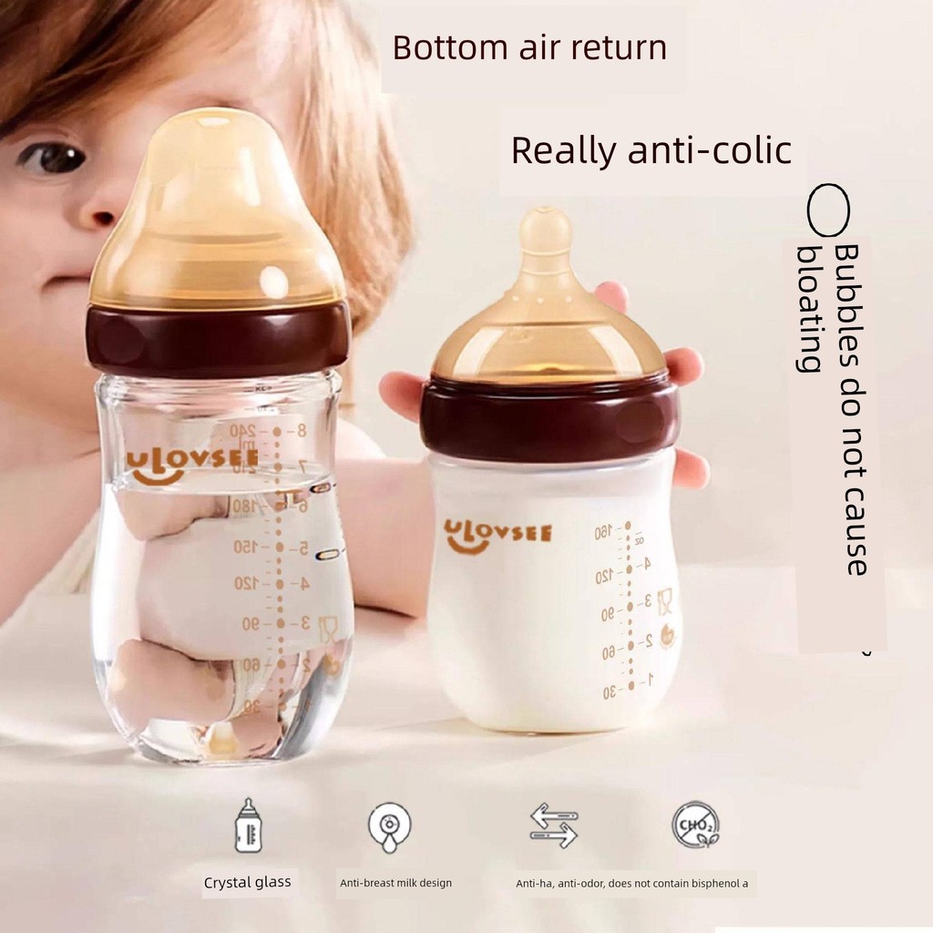 bình sữa cho bé sơ sinh bình sữa cho bé Bình sữa thủy tinh miệng rộng, chống đầy hơi, chuyên dùng ch