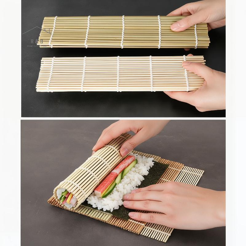 RO > Bộ dụng cụ Sushi tre truyền thống với khuôn Rong biển để chế tác cuộn hoàn hảo tại nhà Mới