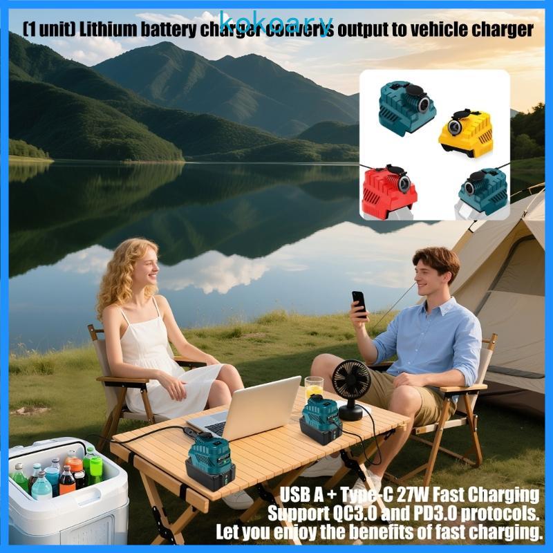 Lithium batteries Car Charger Converter for 18V Batteries Power Tool
