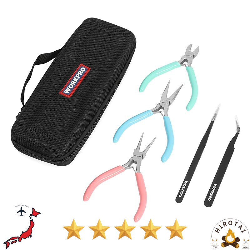 Pliers Set WORKPRO with storage case for jewelry making