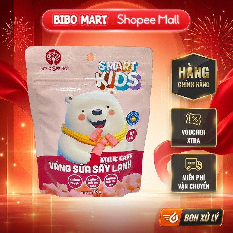 Váng Sữa Khô Sấy Lạnh Smart Kids Vị Dâu 18g (Trên 8 Tháng) - Bibo Mart