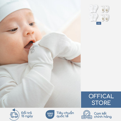 [Set 2] Bộ bao chân tay BU Baby phụ kiện cho bé sơ sinh newborn mềm mịn, quần áo sơ sinh | AVS40S200
