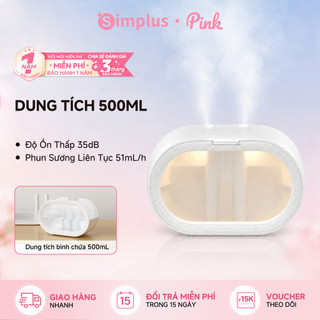 Simplus Pink Máy phun sương để bàn - Dung tích 500ml, lỗ phun kép 1200mAh JASH004 - Bảo Hành 1 Năm 1 Đổi1