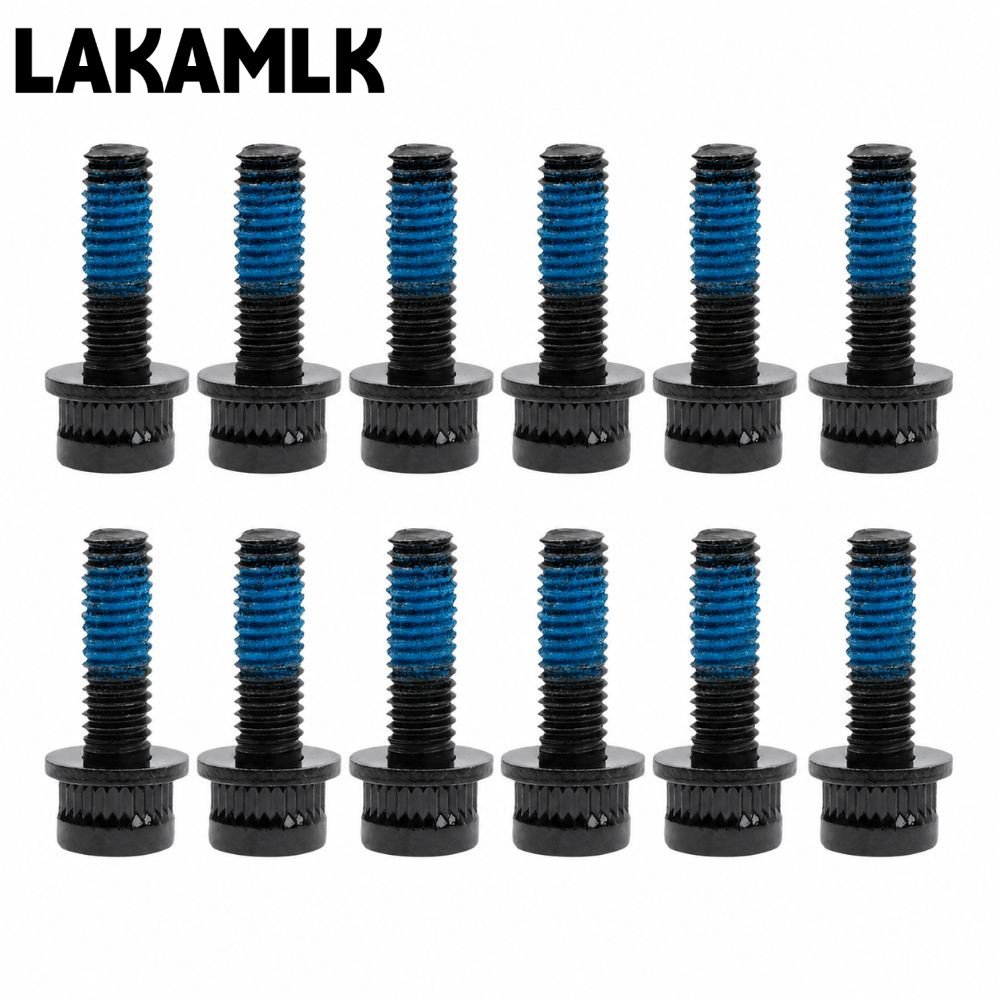 LAKAMLK 12 Vít gắn phanh đĩa, Bu lông kẹp phanh bằng thép Carbon cao M6x18mm, M6 X 18mm Đen Dễ dàng 