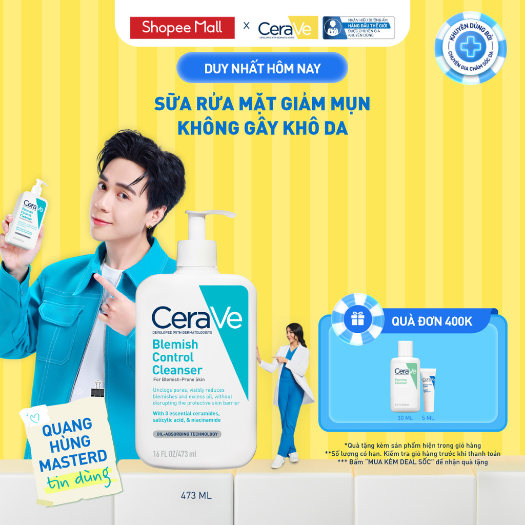 Sữa rửa mặt giảm mụn CeraVe Blemish Control Cleanser 473ml