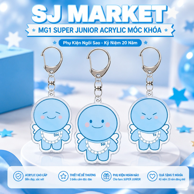 MG1 SUPER JUNIOR Acrylic Móc Khóa SJ THỊ TRƯỜNG Mặt Dây Chuyền 20 KỶ NIỆM Hoạt Hình Phụ Kiện Ngôi Sa
