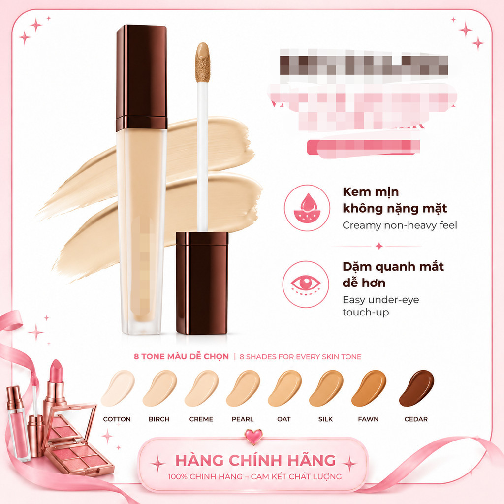 ℍ𝕠𝕦𝕣𝕘𝕝𝕒𝕤𝕤 𝕍𝕒𝕟𝕚𝕤𝕙  𝐀𝐢𝐫𝐛𝐮𝐬𝐡 𝐂𝐨𝐧𝐜𝐞𝐚𝐥𝐞𝐫  | Vùng mắt mịn nhẹ, dễ dặm lại