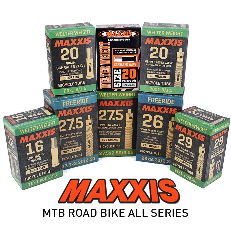 1 Siêu Nhẹ MAXXIS 26 Xe Đạp Bên Trong Ống Tất Cả Size16 20 26 27.5 29 AV FV Presta Stab Chống Thổi M