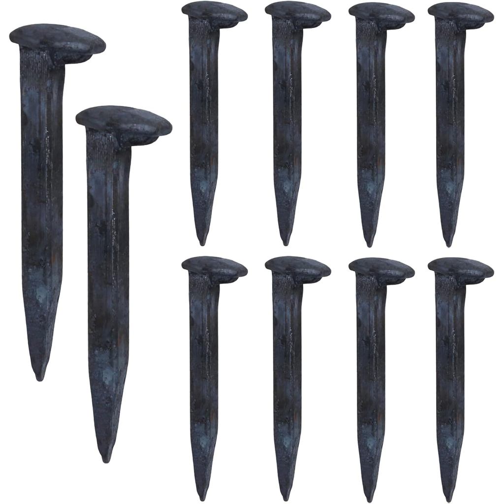 10 gai đường sắt, gai đường sắt bằng thép Carbon 4,72 inch, móc tiện ích mộc mạc hạng nặng có rỉ sét