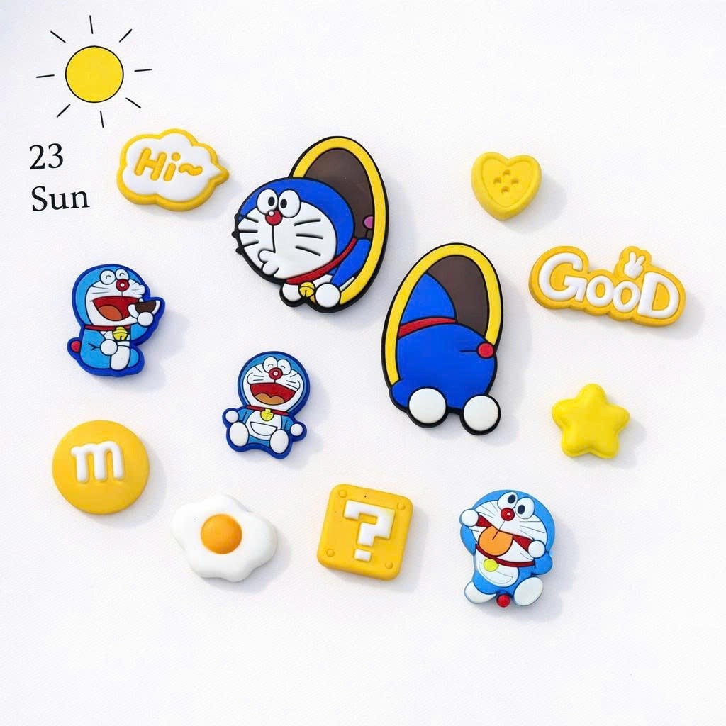 Set Charm Doraemon Cute đáng yêu Vui Nhộn – Mèo Máy Doremon, Burger, Nước Ngọt, Khoai Tây Cute Trang