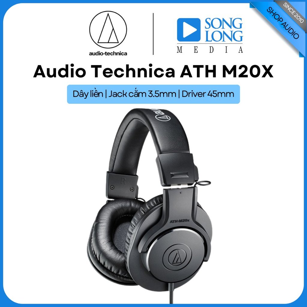 Tai nghe Chụp tai AUDIO TECHNICA ATH M20X -  Hàng Chính Hãng - Songlongmedia