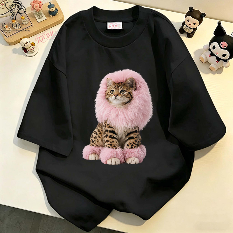 COD✅ (Hồ Chí Minh)RTOML Mèo con hay sư tử cái áo xinh uniqlo mall áo thun nữ ôm body áo thun trơn fo
