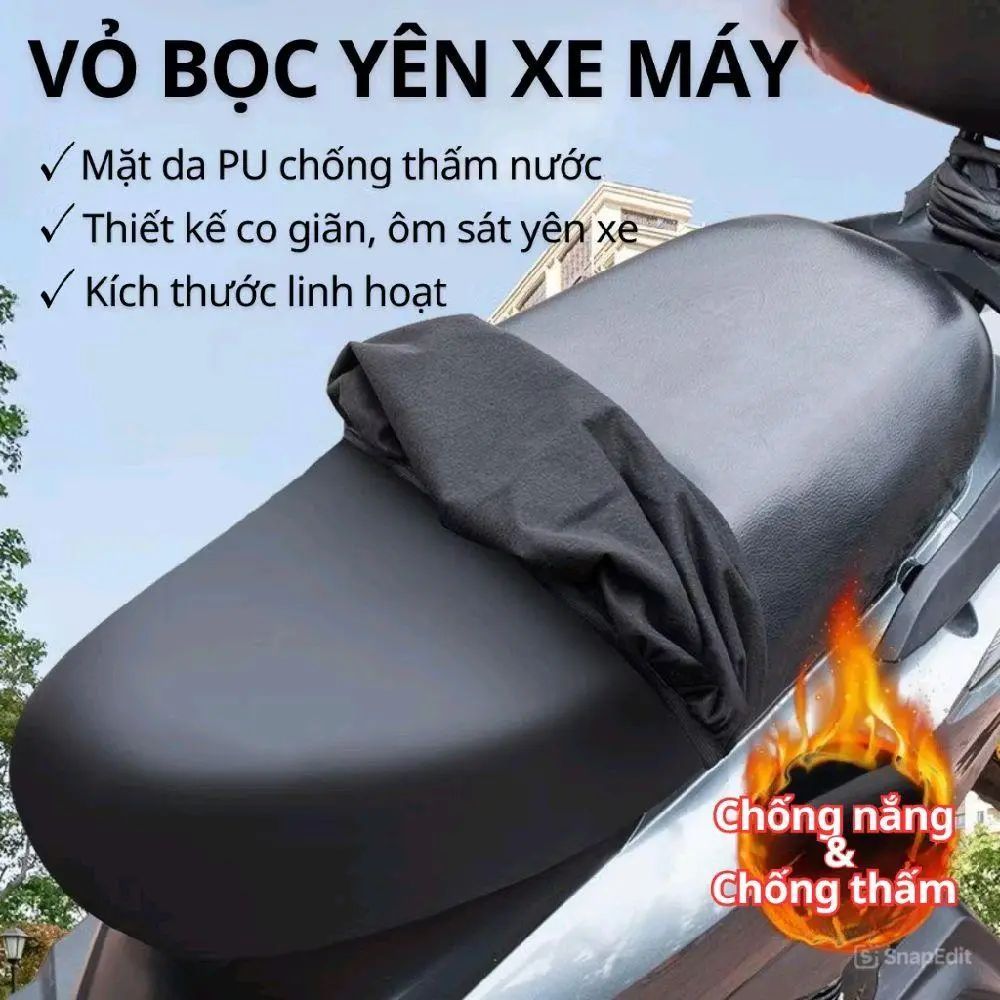 Vỏ Bọc Yên Xe Máy Chống Nước, Chống Rách – Thiết Kế Ôm Sát, Làm Mới Yên Cũ 30s Cho Xe Số