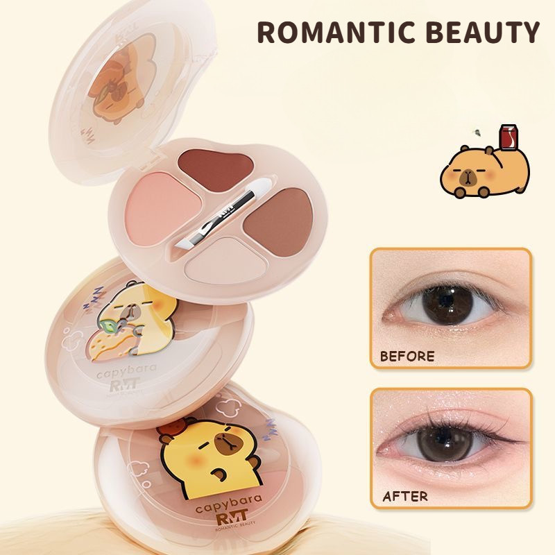 Phấn mắt ROMANTIC BEAUTY kapibala, phấn mắt sáng mờ bốn màu.