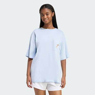 adidas Phong cách sống ÁO THUN GRAPHIC SUMMER DRINK 2 Nữ Màu xanh da trời KB7187