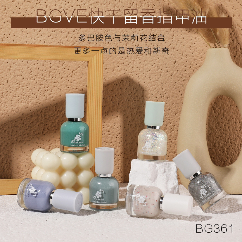 BGVE Hương Thơm Nhanh Khô Sơn Móng Tay Không Đục Nhiều Màu Sắc Sơn Móng Tay Micro-Glue Kim Cương Bón