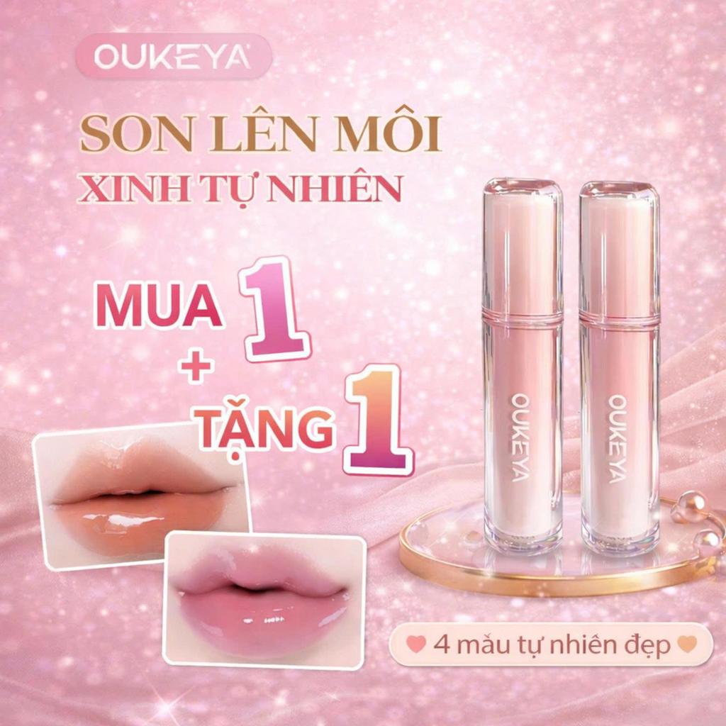 [Mua 1 Nhận 5] OUKEYA STORE Son bóng môi — Màu sắc bền lâu, dưỡng ẩm lâu dài, tạo hiệu ứng đôi môi c