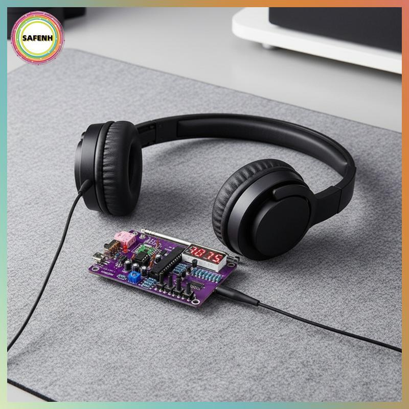 SAFENH FM Radio DIY Kit 87-108 MHz Màn hình kỹ thuật số kênh kép Type-C VN
