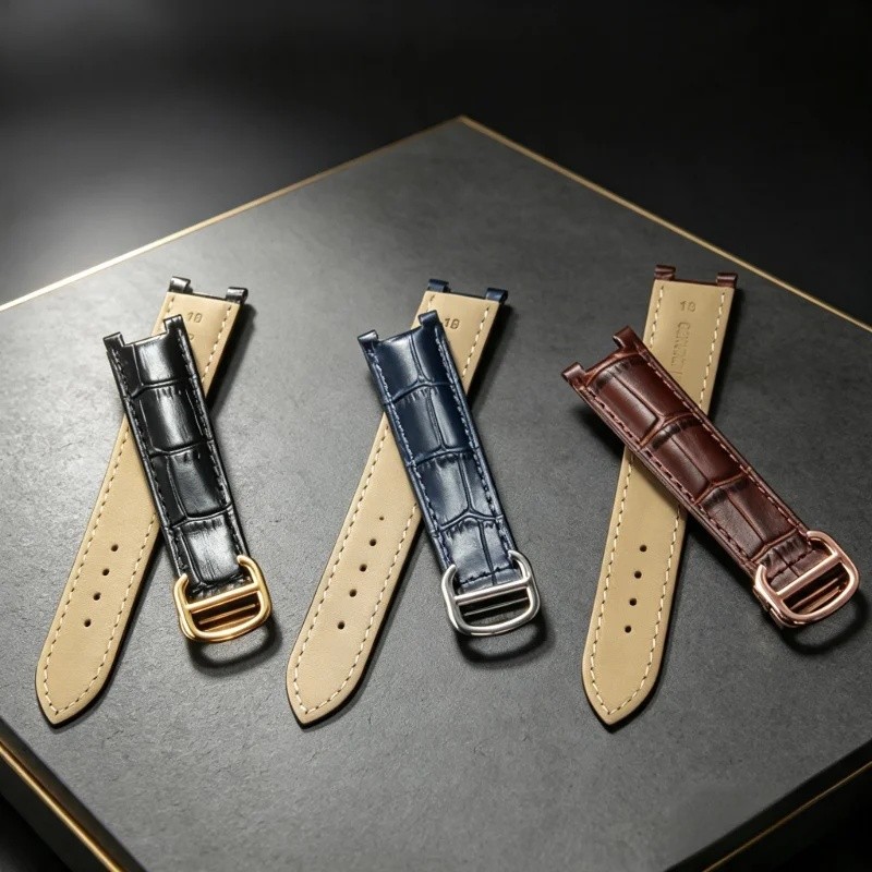 Áp dụng cho dây đeo đồng hồ Cartier-PashapashaSeries dành cho nam có dây đeo đồng hồ da bò chính hãn