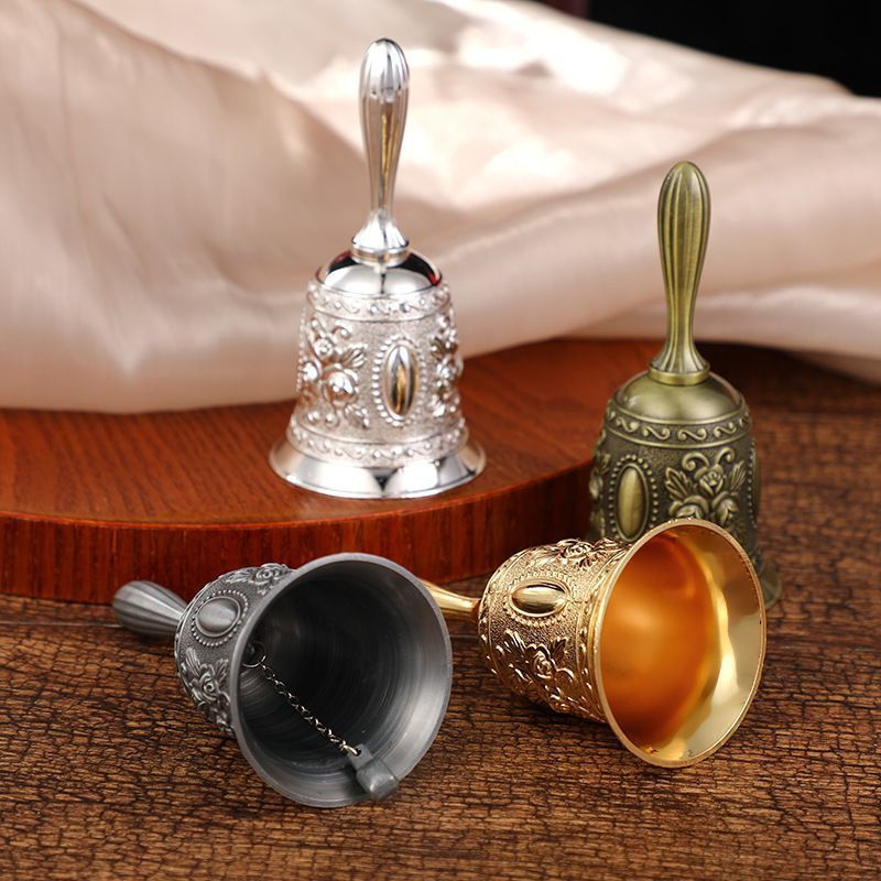 New Product#Metal rose bell home decoration vintage bar counter restaurant serving bell hand-cranked