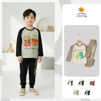 Set thun bé trai mềm mịn co giãn 4 chiều mặc đi chơi, ở nhà ĐB004 2-10 tuổi LITIBABY