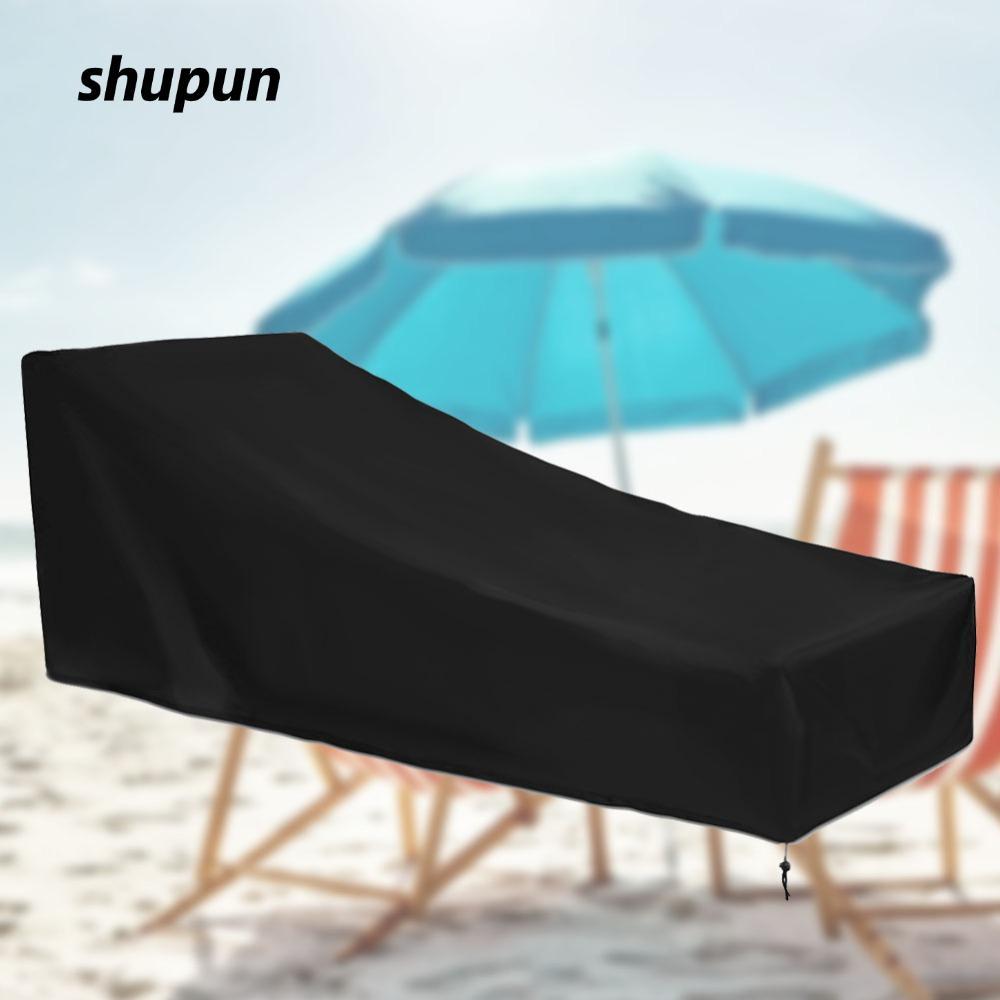 SHUPUN Chống Thấm Nước Chaise Lounge Cover, Vải Chống Bụi Chaise Lounge Ghế Cover, Bền Gấp Màu Đen N