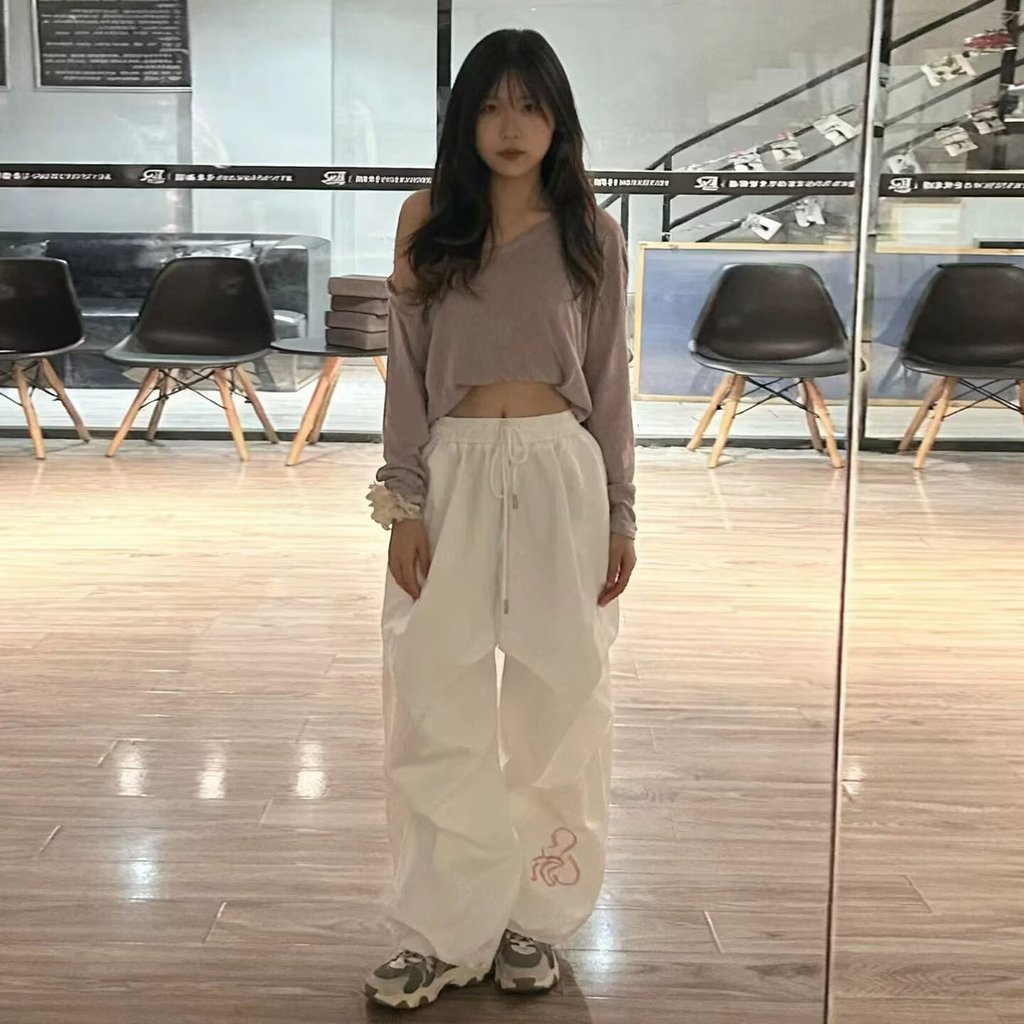 HIPHOP NINJA Street Dance Hip Hop All-Match Quần chuối trắng Jazz Dance Quần thể thao Mỹ Quần thường