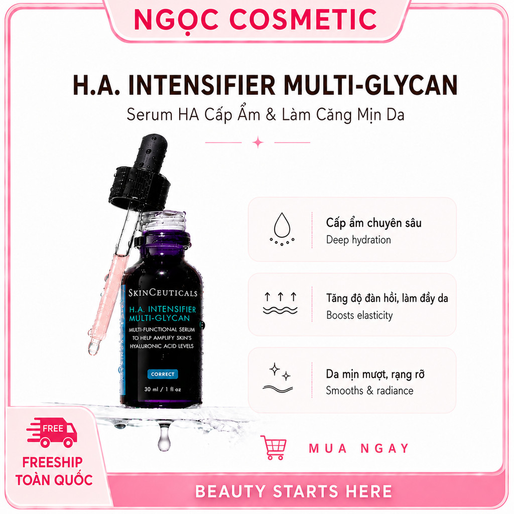 SkinCeuticals HA Intensifier Multi-Glycan | Serum HA Cấp Ẩm Phục Hồi Da Căng Bóng 30ml