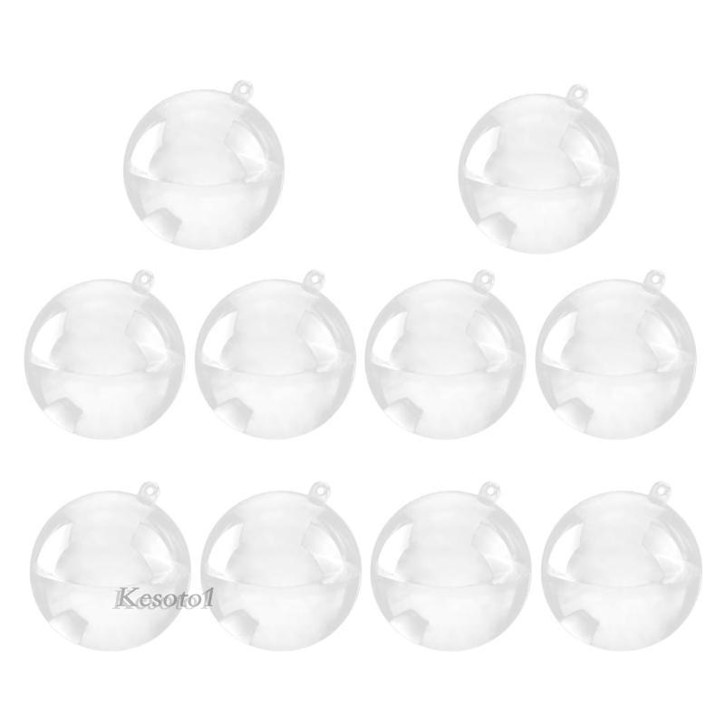 10 Chiếc Nhựa Tròn Bóng Giáng Sinh Bauble Trang Trí Quà Tặng Hàng Thủ Công 40mm