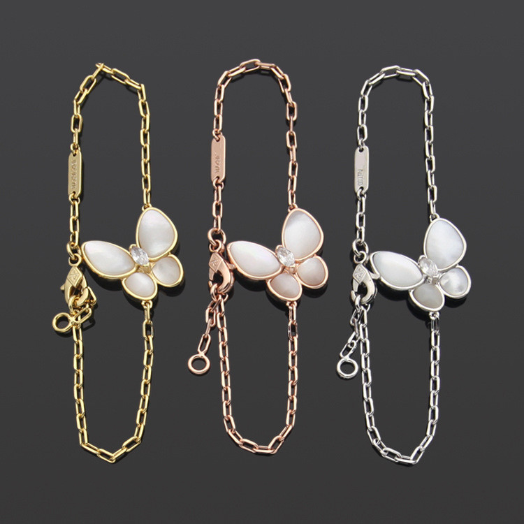 OSFB Butterfly gold bracelet clasp18k Ms. Bai's bracelet is made of mother-of-pearl