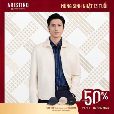Áo Khoác hai Lớp Nam Aristino Regular Fit hoạ tiết tay đan lát AJK014BS0