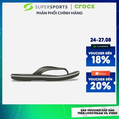 Dép Xỏ Ngón Unisex Crocs Crocband - Xanh Quân Đội - 11033-3J5 ADS06 LS200