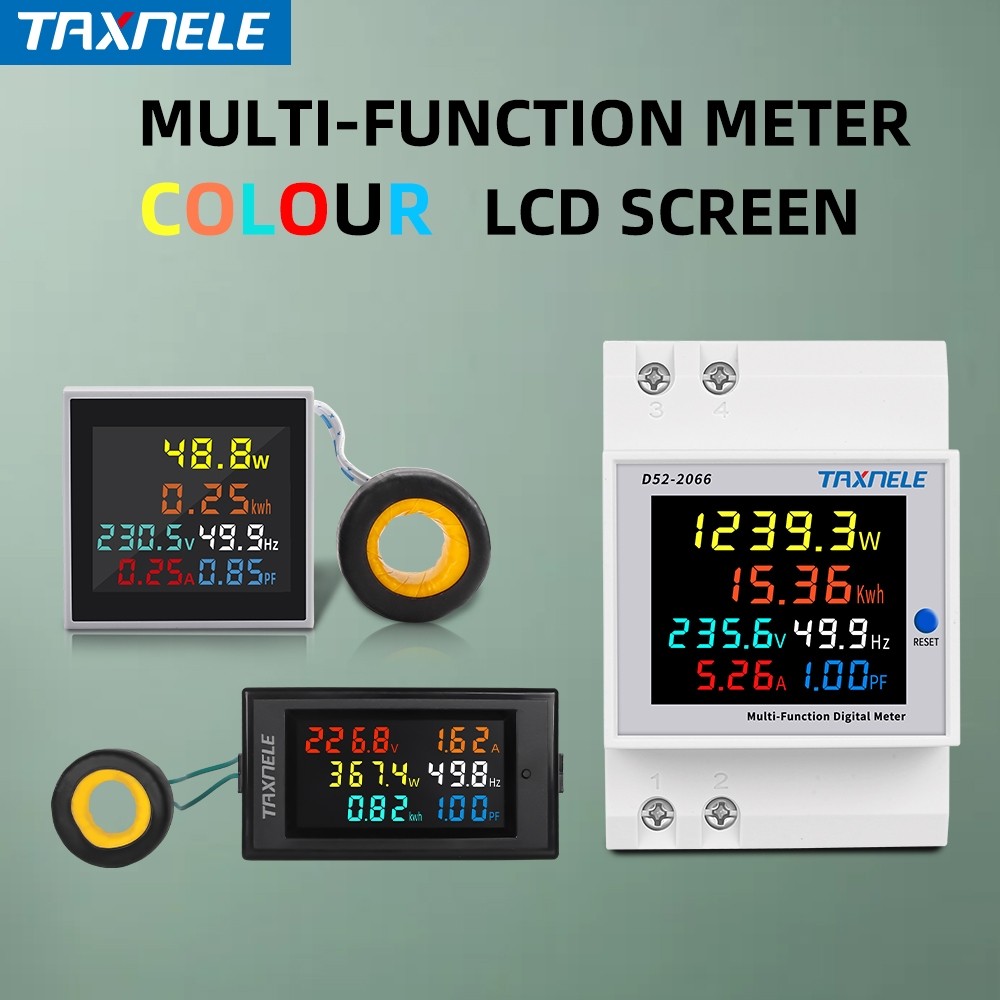 AC 220V AC 110V Vôn Kế Ampe Kế Hệ Số Công Suất Đồng Hồ Tần Số Năng Lượng Wattmeter D69-2058 D52-2066
