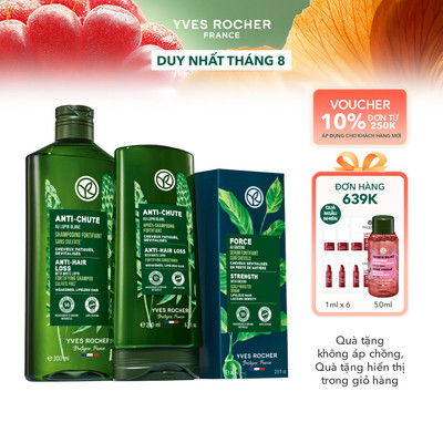 Bộ gội xả giảm rụng tóc và Tinh chất kích thích mọc tóc Yves Rocher Anti-Hair Loss